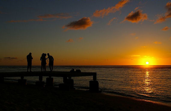 couche de soleil sur les plages de l'ile